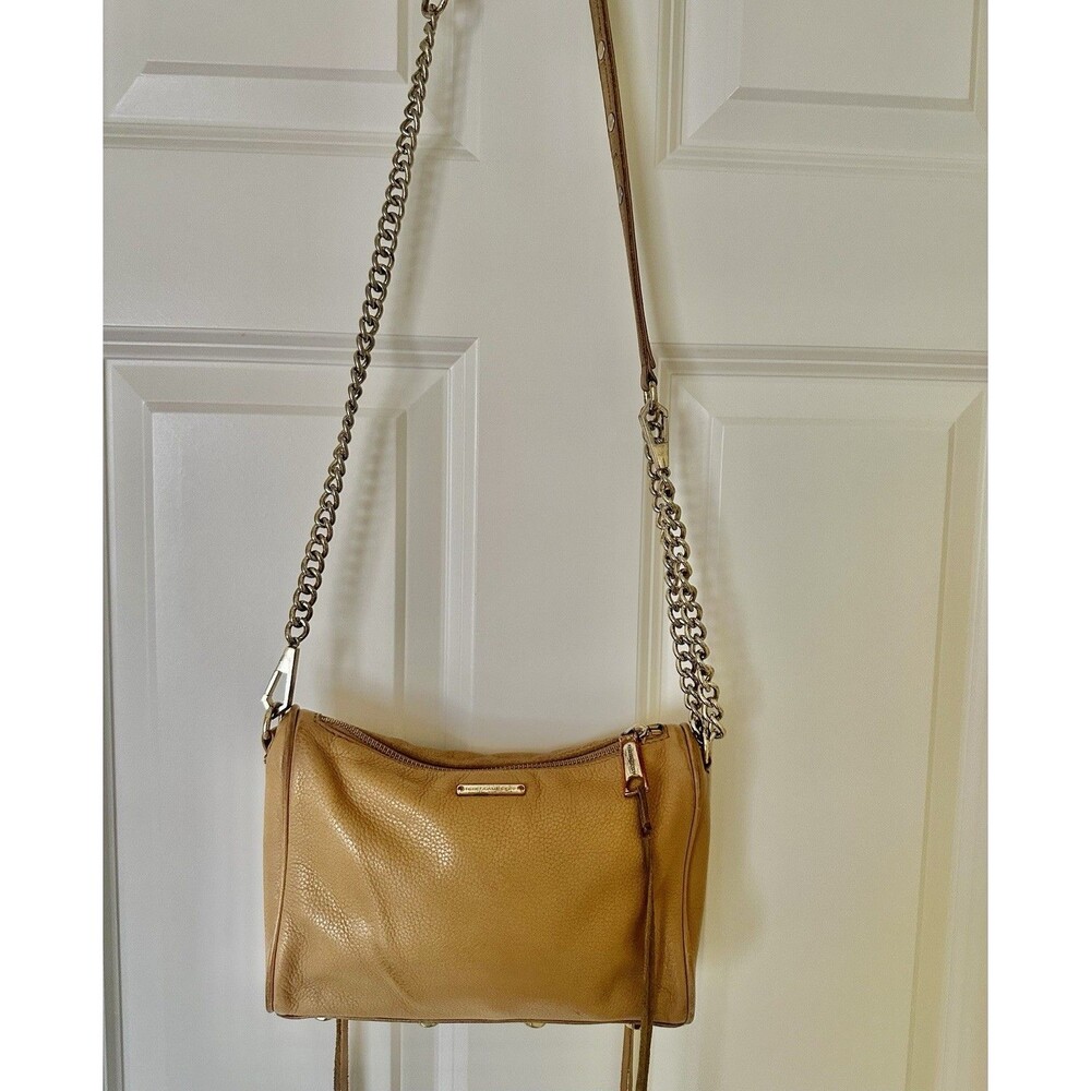 REBECCA MINKOFF Mini 5 Zip Crossbody Bag with Gold Chain orig $195 9x7